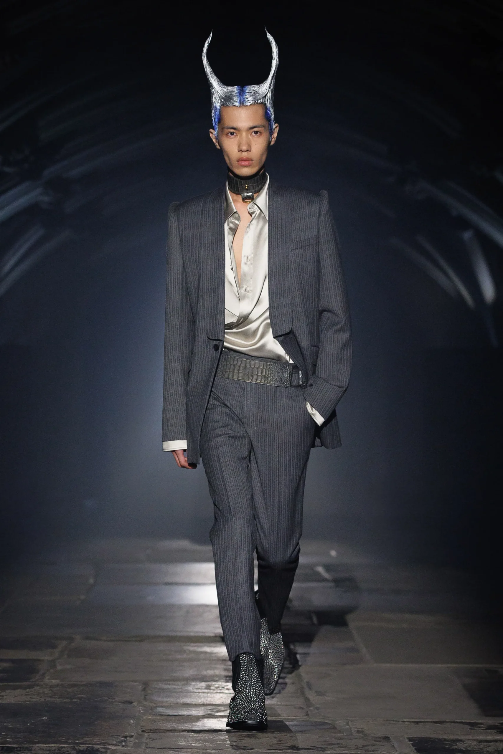 McQueen Spring/Summer 2027 runway image from the house’s London presentation.