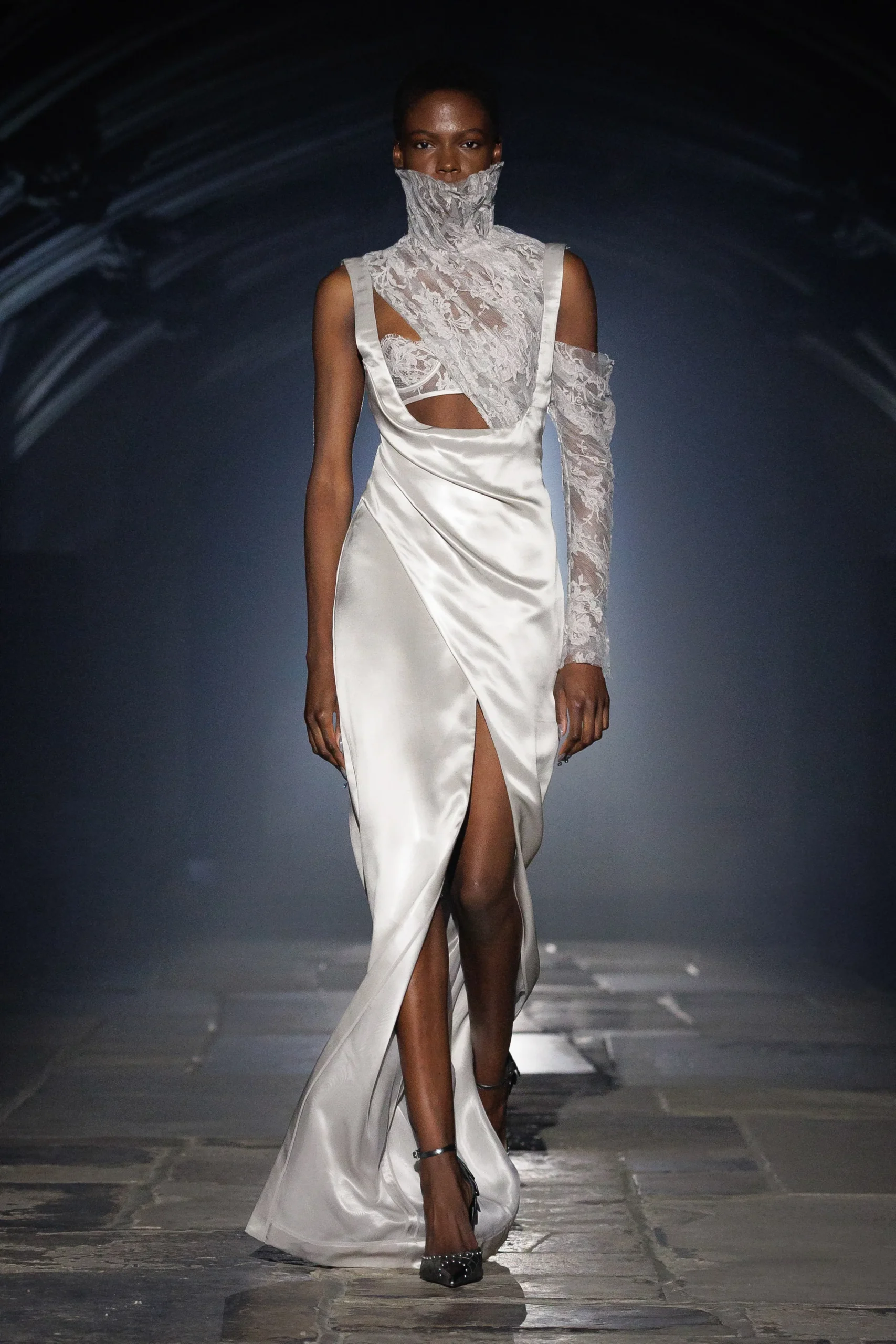 McQueen Spring/Summer 2027 runway image featured in ATELIER Magazine’s London Fashion Week coverage.